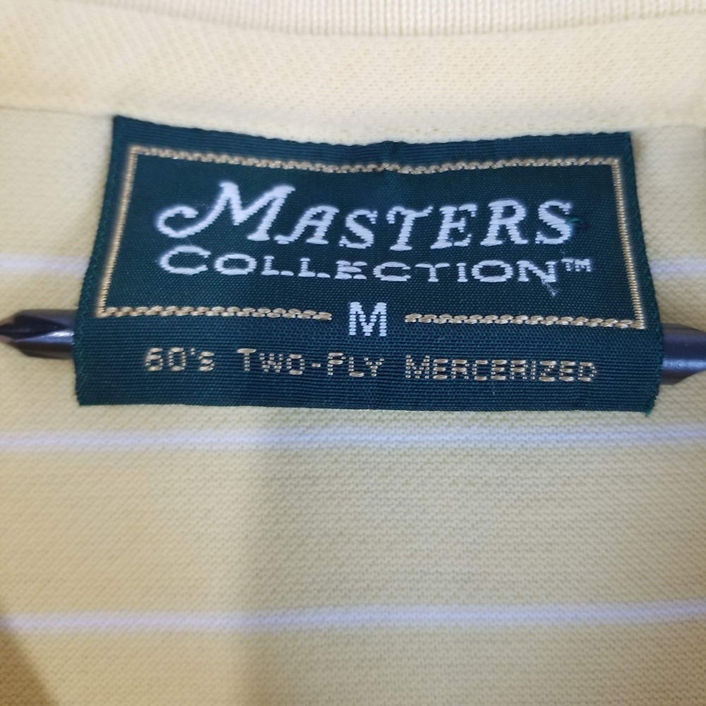 Masters Collection Polo Shirt Mens Medium Augusta National Yellow White Striped - Picture 5 of 10